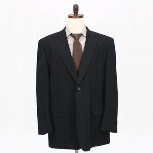 Statements 50L Black Solid 2-Button Sport Coat Blazer Jacket G938